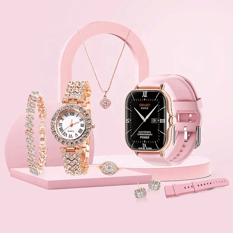 A58 Smart Watch 5 in 1 with Jewelry Set